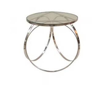Mesa auxiliar de Metal hecha a mano de diseño estándar, forma redonda de Color dorado para el hogar, sala de estar, muebles decorativos, mesa personalizada - Product Image 3