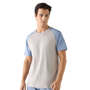 Ensemble T-shirt et short pour homme, coupe classique, nouveau design, couleur unie, manches courtes, tissu en coton, ensemble deux pièces avec poches, en vente - Product Image 3