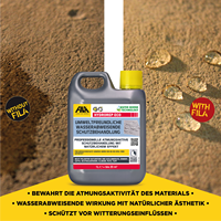FILA Solutions d'entretien des surfaces HYDROREP ECO Scellant hydrofuge pour surfaces en pierre et terre cuite Anti-algues Résistant aux UV Anti-jaunissement