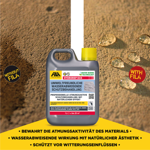 FILA Solutions d'entretien des surfaces HYDROREP ECO Scellant hydrofuge pour surfaces en pierre et terre cuite Anti-algues Résistant aux UV Anti-jaunissement - Product Image 4