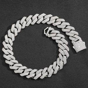 Collar de Cadena Elegante y Moderno de Oro de 14K y Plata de Ley con Moissanita VVS, Certificado IGI, Regalo Personalizado - Product Image 1
