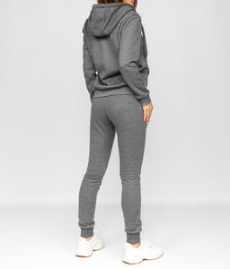 Premium Quality Solid Long Tracksuit for Women with Zipper <b>Hoodie</b> and Trousers Breathable 2 Piece Pants Set with Custom Logo - Product Image 4