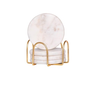 Offres Spéciales marbre 2025 créatif nouveau style personnalisé blanc marbre thé et café sous-verres gratuits en gros - Product Image 1