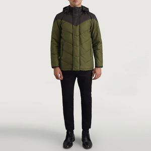 Veste à capuche noire et verte pour homme, veste en cuir véritable de style dernier cri pour l'hiver, prix de gros - Product Image 5