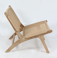 Fauteuil de salon en teck massif, style minimaliste moderne, finition naturelle, écologique, pour villa, salon, chambre, salle à manger, hôtel, cuisine