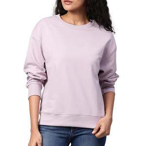 Suéter de Algodón Grueso Personalizado para Mujer, Sudadera Holgada con Cuello Alto Simulado, Cuello Redondo Largo con Bordado, Felpa Suave - Product Image 1