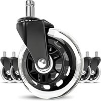 Offres Spéciales 5 un ensemble noir Pu Chaire roulettes roues roulette transparente souple