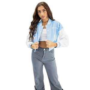 Veste universitaire personnalisée en gros pour femmes, veste universitaire respirante en chenille brodée personnalisée, veste universitaire à lettres - Product Image 4