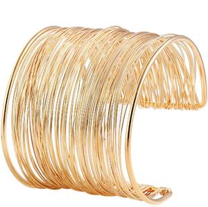 กำไลทองเหลืองแฟชั่นที่มีดีไซน์พิเศษและขัดเงากำไลข้อมือดีไซน์ทันสมัย - Product Image 1