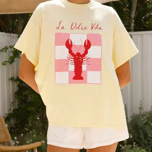 Camiseta Gráfica Minimalista de Estilo de Vida, Corte Holgado, Algodón Suave, Estilo Urbano, Estampado Moderno, Uso Diario, Prenda Esencial de Moda - Product Image 6