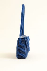 Bolso de hombro hecho a mano con cuentas para mujer, bolso de mano de fiesta con cuentas azules para ropa de noche - Product Image 3