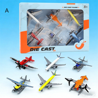 Nouvel arrivage : Ensemble de modèles d'avions jouets moulés sous pression, incluant un avion de passagers coulissant, un avion monopropulseur et un petit hydravion en métal
