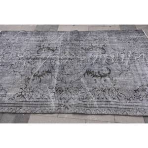 Alfombra de lana clásica gris de 5,2x9 pies con respaldo de látex, diseño de retazos turco tradicional para sala de estar, pasillo, rompecabezas rectangular - Product Image 4
