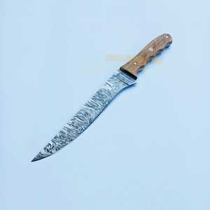 Alta calidad hecho a mano Damasco Chef filete deshuesado cuchillo mango de madera afilado cocina Chef cuchillo con Funda de cuero - Product Image 2