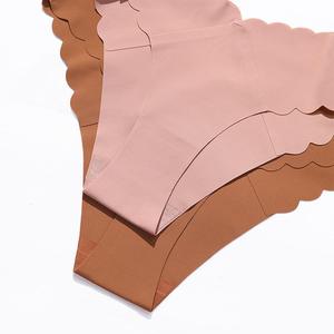 OEM Custom Logo Design Ladies Low Waist Briefs Pants Sexy Seamless Ice <b>Silk</b> Shapewear <b>Underwear</b> Embroidery Decoration Light - Product Image 6