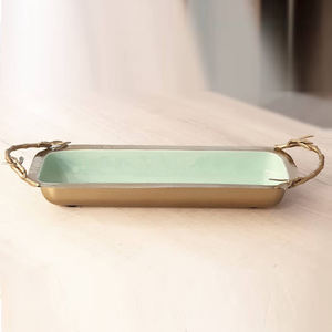 Plateau de service alimentaire en bois avec poignée en forme de feuille, artisanal, taille et forme personnalisées, plateau à thé et à café, décoration de cuisine d'hôtel - Product Image 5