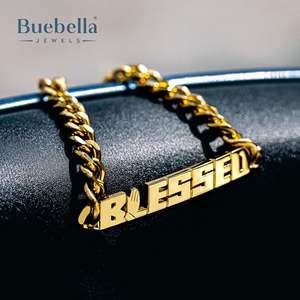 8MM 18K oro cubano rezando mano bendito cubano enlace cadena pulsera Hombres estilo Hip Hop - Product Image 3