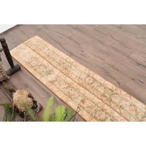 Turkish Runner Rug, 1.5x6.5 ft Vintage Rug, <b>Brown</b> <b>Wool</b> Rug - Product Image 5