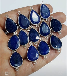 Haut à la recherche Labradorite poire facettes argent plaqué or connecteur breloque pierre de naissance bijoux gemmes 6x8mm lunette bijoux - Product Image 4