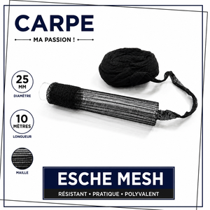 RECHARGE ESCHE MESH Noir 15mm 25mm 10 mètres Accessoires de protection pour la pêche à la carpe en eau douce et les techniques de pêche au fond - Product Image 1