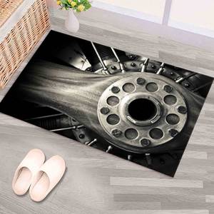Tapis à motif d'hélice d'avion, Tapis d'avion, Tapis imprimé, Tapis antidérapant, Tapis en velours - Product Image 1