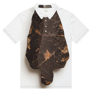 Da uomo Slim Fit per Polo t-shirt lunga lunghezza corta opzioni luce scura tecniche ricamate in cotone misto Spandex solido - Product Image 1