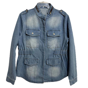 2025 veste en jean bleu longue en coton 100% pour femmes avec vestes et manteaux en jean pour femmes de style vintage - Product Image 1