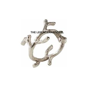 Ensemble de 2 anneaux de serviette de table ronds plaqués or, porte-serviettes décoratifs en métal aluminium pour les occasions de mariage - Product Image 5