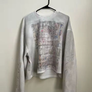 Camisetas Gráficas de Cuello Redondo Oversize para Hombre, 100% Algodón, Lavado Ácido, Impresión Digital Estilo Urbano de Alta Calidad - Product Image 3