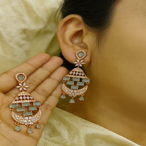 Elegant Star Cut American <b>Diamond</b> <b>Earrings</b> for Women Perfect for Weddings, Parties, Bridal Wear, and Special Occasions - Product Image 1