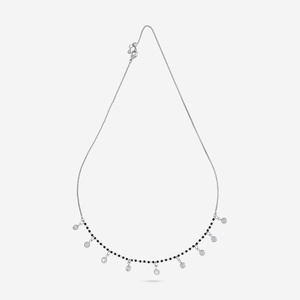 Collier tendance plaqué or 184854, chaîne à maillons diamantés avec perles coquillages pour occasions festives - Product Image 6