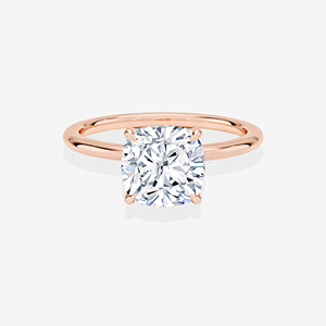 Anillo de Compromiso Petite Solitaire con Diamante Cultivado en Laboratorio de Corte Cojín, Anillo de Oro de 9k - Product Image 5