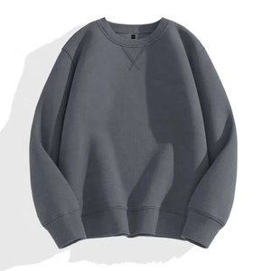 เสื้อสเวตเตอร์ PRO ENTERPRISES รุ่น Autumn Heavyweight 400gsm ผ้าฝ้ายฟลีซ 100% สีพื้น สไตล์ลำลองสำหรับผู้ชาย ทรงปกติ คอกลม ผ้าไม่ยับ พิมพ์ลายดิจิตอล ไม่มีซับใน - Product Image 3