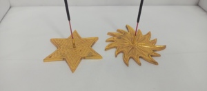 Support de bâton d'encens en aluminium de conception de feuille d'or personnalisé pour diffuseur de parfum aromatique de prière de temple de bureau pour - Product Image 4