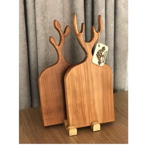 Handmade Natural Acacia Wood Cutting <b>Board</b> Set Solid Round Kitchen <b>Tool</b> with Handle for Home Vegetable Chopping - Product Image 3