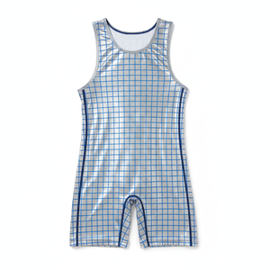 Takedown School Wrestling Custom Blue Aqua Gradient Storm Fit Lightweight Durable Wrestling Singlet Quick Dry Stretch Wear - Product Image 6