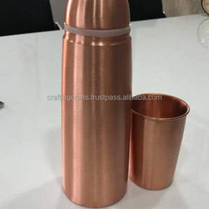 Botella de agua de cobre hecha a mano, botella de cobre saludable Ayurvédica DE LA India a la venta a granel, botella de agua de cobre puro al por mayor - Product Image 3
