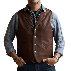 Chaqueta de Primavera Transpirable sin Cuello para Hombre, Nueva Llegada, Talla Personalizada, 100% Piel de Vaca Genuina, Diferentes Colores Disponibles - Product Image 5