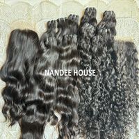 Cheveux humains indiens bruts Remy ondulés à donneur unique, double trame machine, 24-28 pouces, options bouclées birmanes
