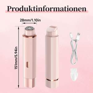 Épilateur et tondeuse 2-en-1 pour femmes, utilisation humide/sèche, étanche, à piles, pour le visage, les parties intimes, les aisselles et les jambes - Product Image 4