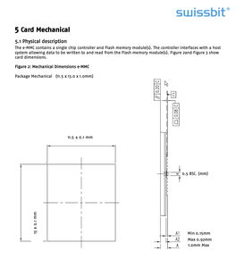 Swissbit EM-26 loạt eMMC 5.0 bộ nhớ chip BGA 153 bóng gói 2GB đến 32GB pslc chế độ nhựa - Product Image 5