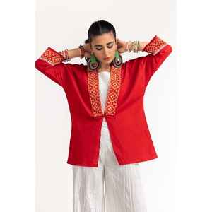 ชุดคุर्ติลำลองสีแดงพิมพ์ลายด็อบบี้สำหรับผู้หญิง ระบายอากาศได้ดี สวมใส่สบาย มีไซส์ XS ความยาวคลุมเท้าและความยาวระดับเข่า  เหมาะสำหรับใส่ไปเที่ยวคลับหรือใส่ในวันพักผ่อน - Product Image 5