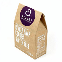 Caja de Embalaje para Galletas Personalizada Moderna con Tapa a Dos Aguas, de Cartulina Blanca, Grado Alimenticio, Ecológica, para Panadería, con Ventana Transparente
