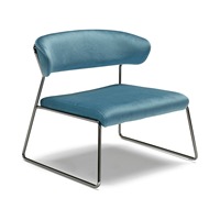 Fauteuil lounge rembourré avec structure en métal peint ou plaqué