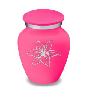 Petites urnes en aluminium avec lotus et design de forme classique - Product Image 3