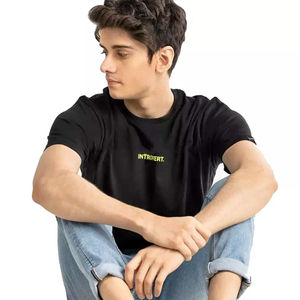 Vente chaude hommes décontracté Slim Fit bleu T-Shirts 100% coton séchage rapide tissu tricoté dernière arrivée surdimensionné imprimé T-Shirts - Product Image 5