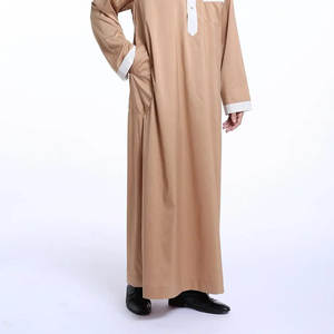 Vente à chaud de vêtements islamiques pour hommes de haute qualité à manches longues Thobe Jubba Plus Size Muslim Wear Top pour hommes - Product Image 6