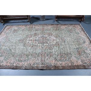 พรมตุรกีวินเทจ ขนาด 5.3x8.5 ฟุต (162x260 ซม.) ลายดอกไม้สีเขียว - Product Image 3