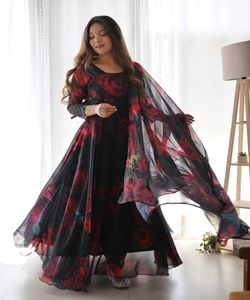 ชุดเดรสผ้าไหมหนักชุดเดรสงานปาร์ตี้แบบอินเดีย - Product Image 1