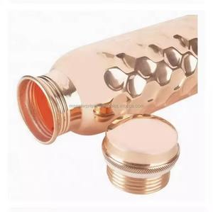 Eco-Friendly Hammered Copper <b>Water</b> <b>Bottle</b> with Lid Ayurvedic Health Benefits <b>Metal</b> <b>Water</b> <b>Bottle</b> - Product Image 4
